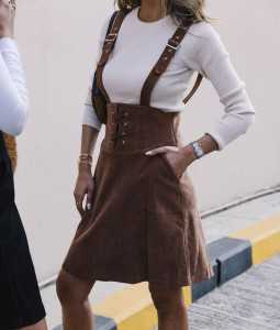 suede skirt brown